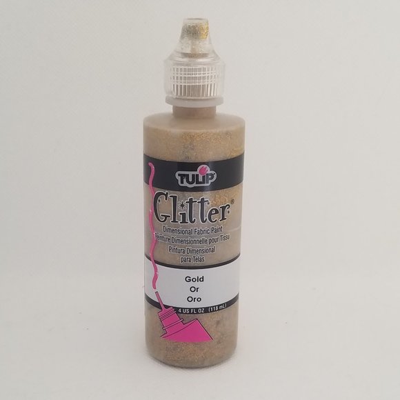 Tulip Fabric Glitter Paint 4 oz 5 Pack of Two Silver, Crystal, Gold & Blueberry - Picture 11 of 16